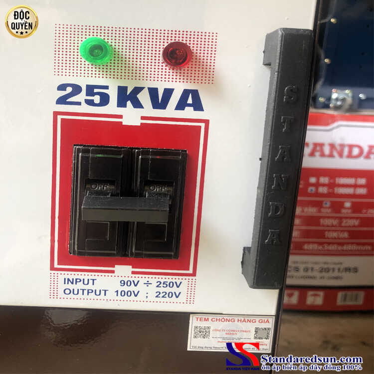 Ổn áp Standa 25KVA DR (90V-250V) dây đồng 100%