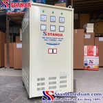 Hình ảnh biến áp cách ly Standa 150KVA 3 pha dây đồng 100% mặt nghiêng của máy