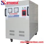 Ảnh ổn áp Standa 20KVA dải 50V - 250V dây đồng 100% hàng chính hãng mặt nghiêng máy