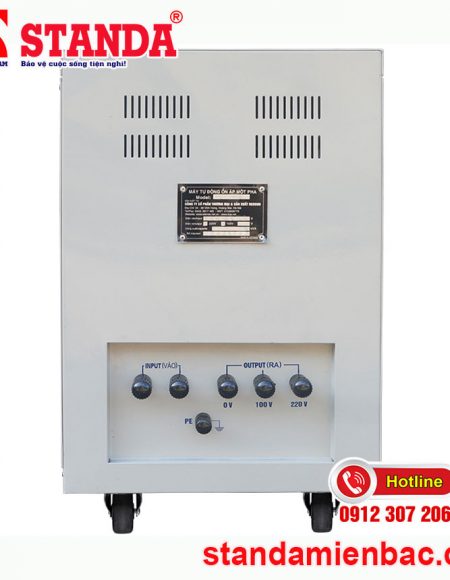 hình ảnh máy ổn áp Standa 30KVA dải 50V -250V dây đồng mặt sau của máy