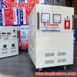 mẫu máy ổn áp standa 15KVA dải 90V -250V dây đồng mặt nghiêng của máy