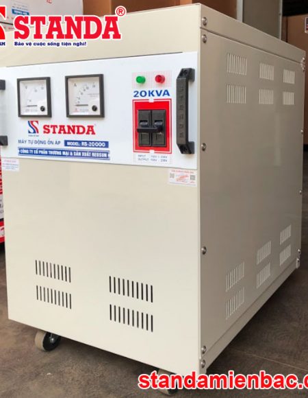 máy ổn áp Standa 20KVA dải 150V - 250V dây đồng 100% chính hãng mặt nghiêng