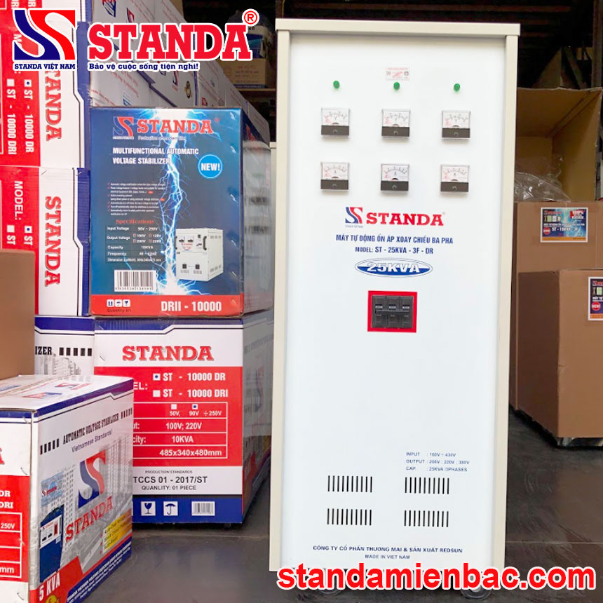 máy ổn áp Standa 25KVA dải 160V - 430V dây đồng 100%