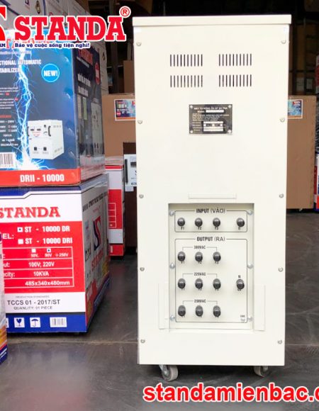 ổn áp Standa 15KVA dải 160V -430V mặt sau máy