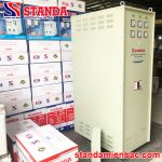 Ổn áp standa 200KVA 3 pha dây đồng 100% chính hãng mặt nghiêng của máy