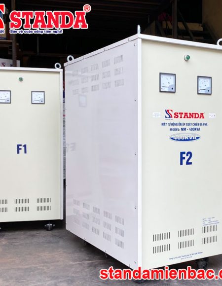 máy ổn áp Standa 400KVA dải 304V - 420V mặt nghiêng