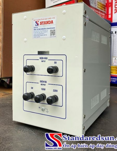 ổn áp Standa 5KVA dải 90V - 250V mặt sau máy